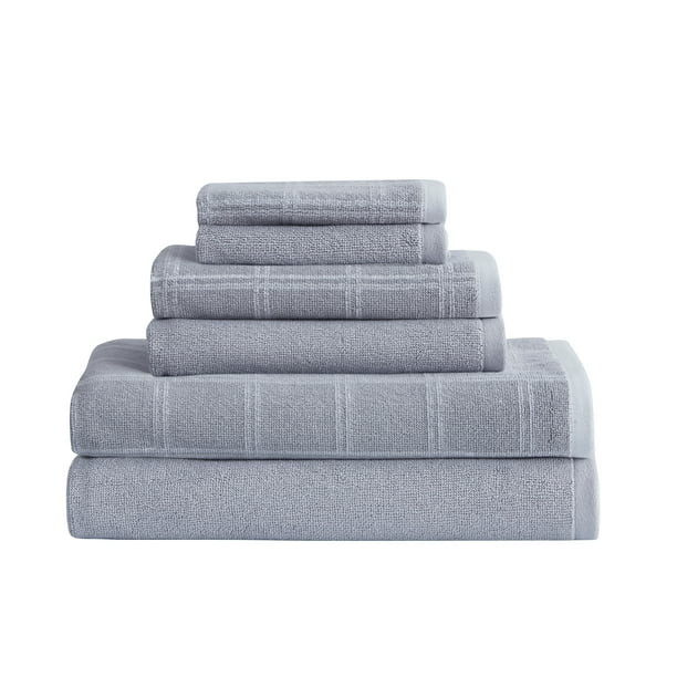 My Texas House 6 Pieces Stafford Plaid Cotton Bath Towel Collection, Gray - Walmart.com | Walmart (US)