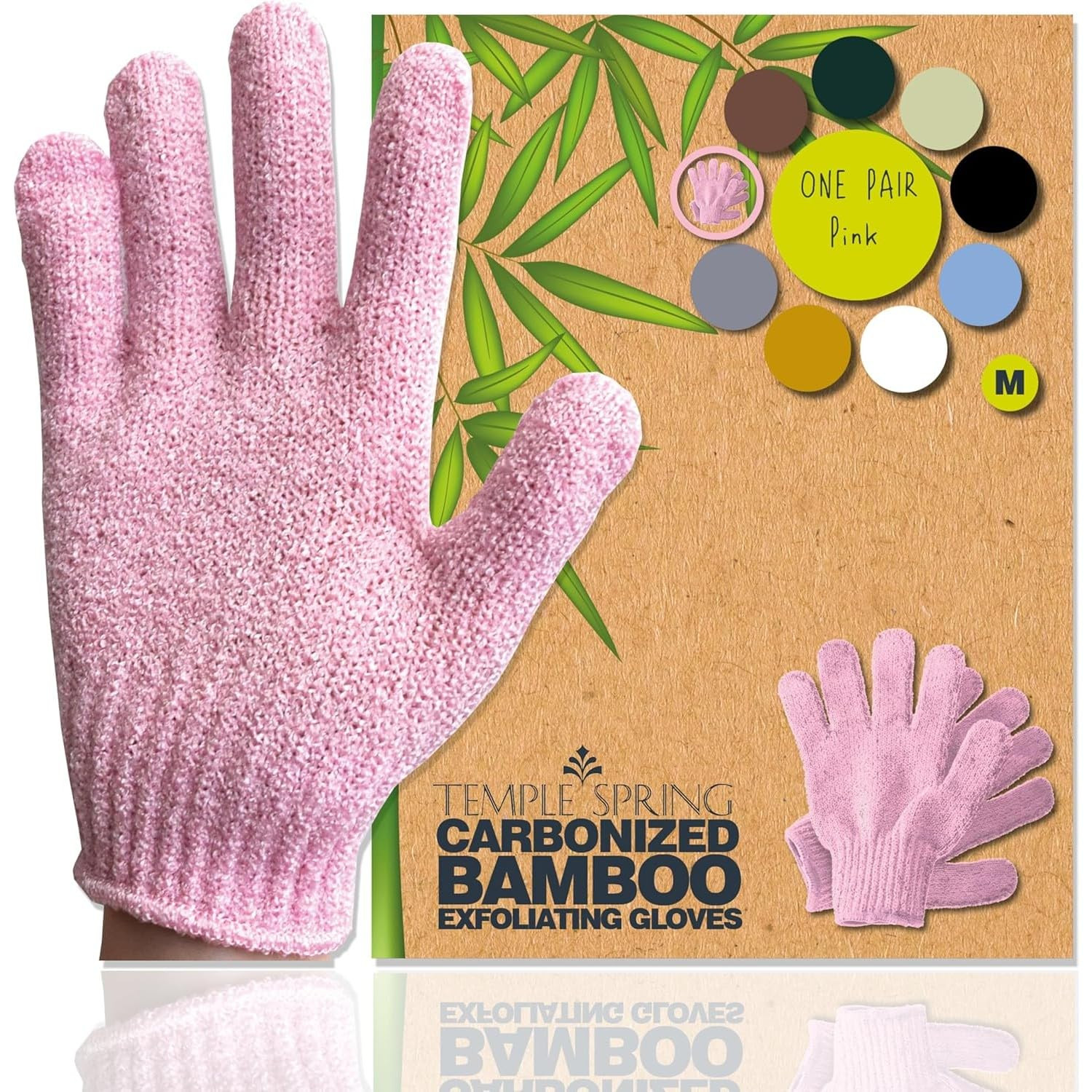 Temple Spring Exfoliating Glove, Rayon Bamboo Exfoliating Body Scrubber, Loofah Washcloth, Exfoli... | Amazon (US)