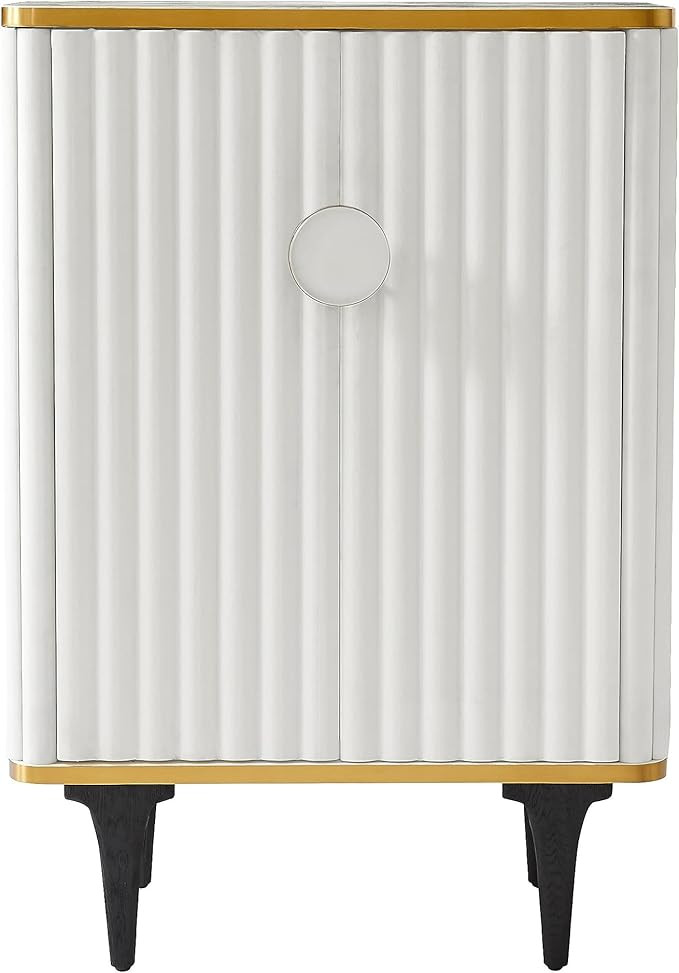 TOV Furniture Cordoba 34.5" W Wood Bar Cabinet in Cream Finish | Amazon (US)