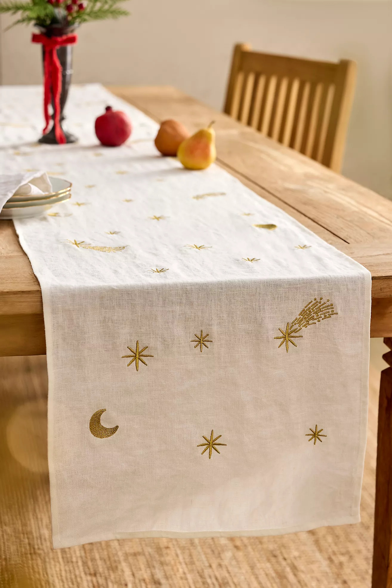 Celestial Embroidery Linen Runner | Terrain