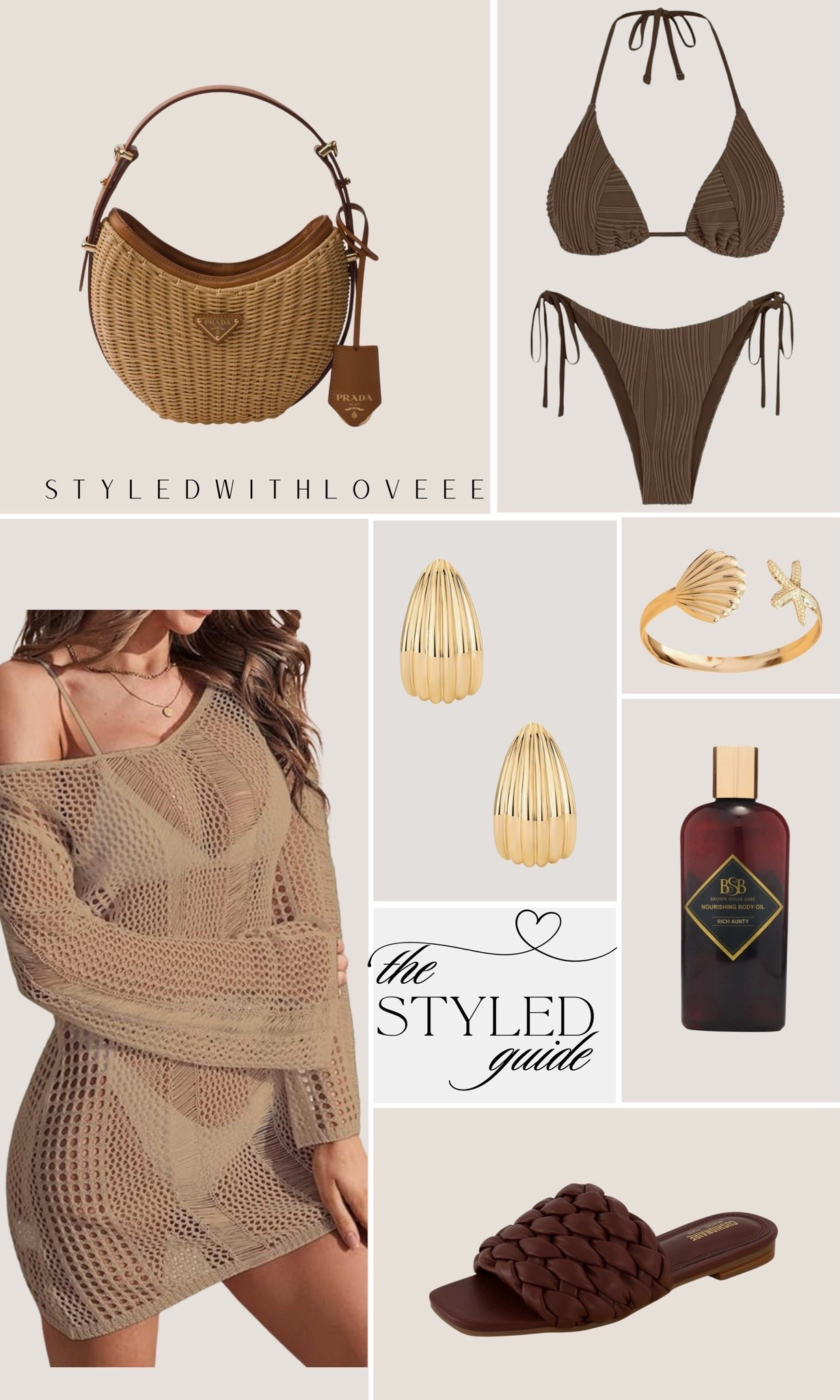 This earthy neutral beach vibe is giving luxe and laid-back 🌴 A crochet cover-up layered over a chocolate bikini is a match made for tropical getaways. Accessorize with woven slides, gold jewelry, and a matching bag for that effortless vacation look. Don’t forget a spritz of bronzed fragrance for the finishing touch!

Follow my LTK @Styledwithlovebyheather on the @shop.LTK app to view this post and get my exclusive app-only content!



#LTKootd #LTKSwim #LTKTravel