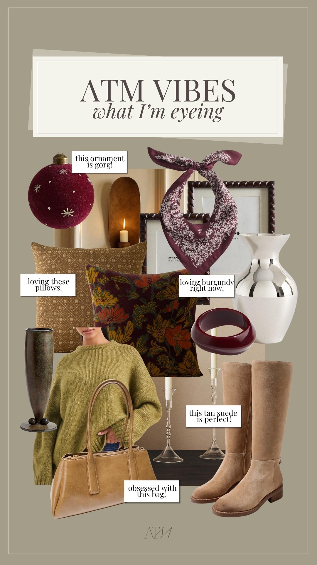 ATM Vibes - What I’m Eyeing! 

christmas finds, trending fashion finds, pillows, christmas decor, lulu & georgia, asos, sweater finds, zara home 

#LTKHoliday #LTKHome #LTKSeasonal