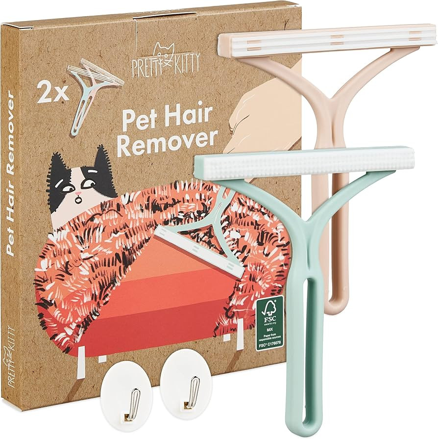 Pretty Kitty Pet Hair Removal Set: 2X Pet Hair Remover for Couch – Pet Hair Remover for Carpet ... | Amazon (US)