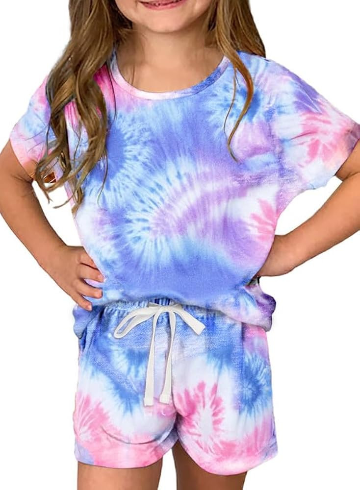 Dokotoo Girl's Summer Cute T-Shirt and Shorts Set with Side Pockets | Amazon (US)