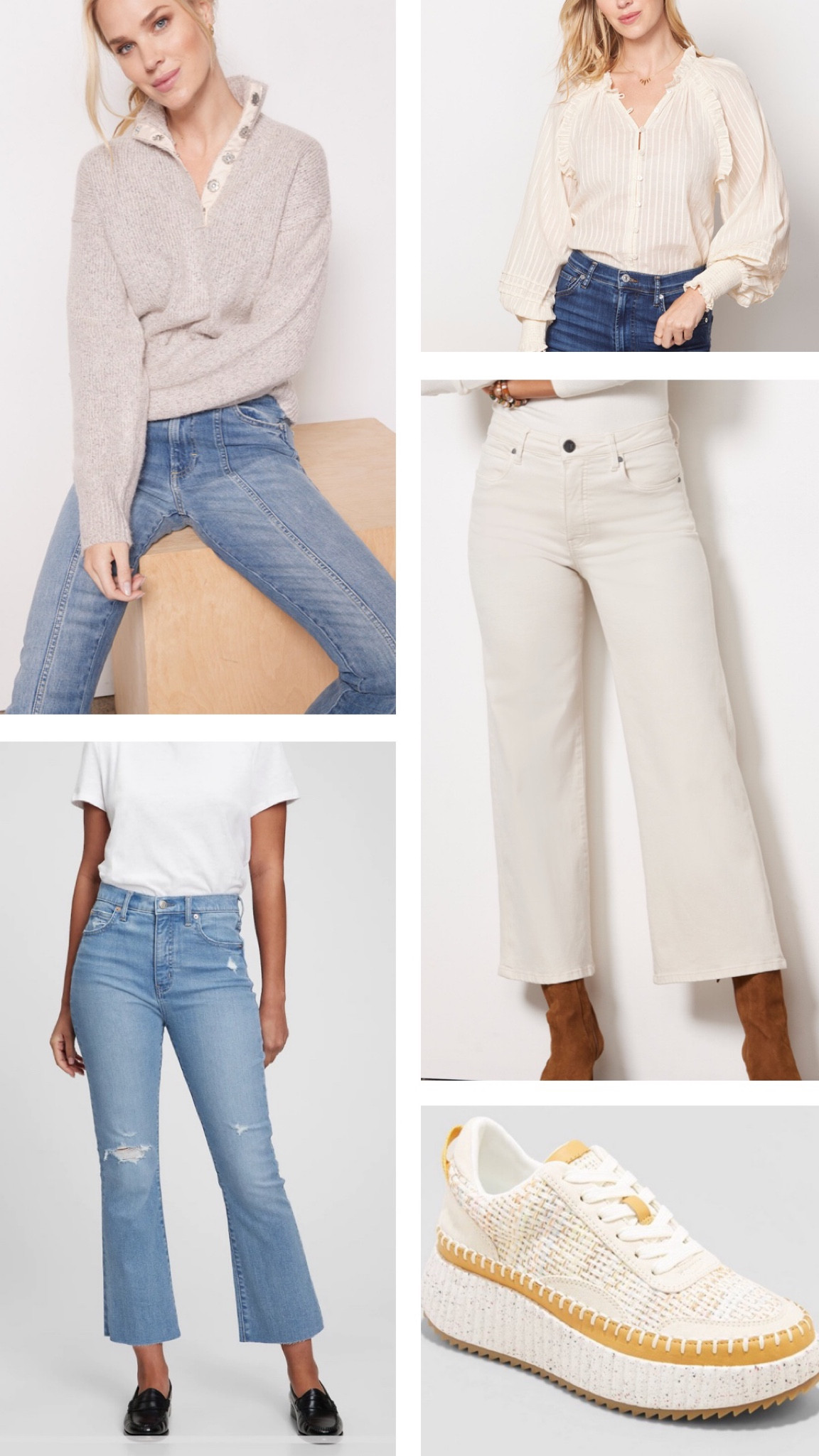 Neutral jeans and tops with sneakers 

#LTKshoecrush #LTKunder50 #LTKSeasonal