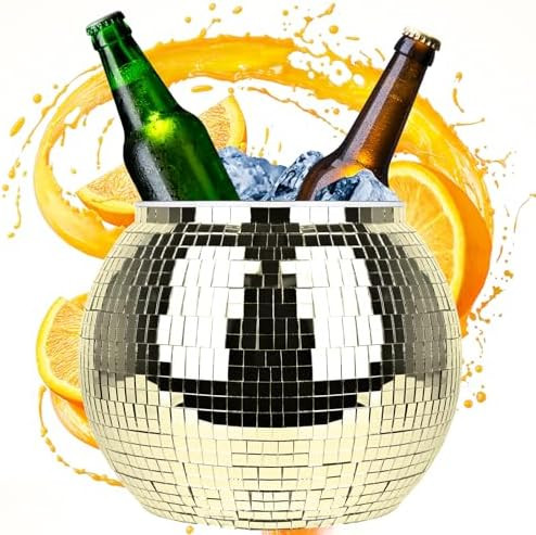 Disco Ball Ice Bucket Beverage Tubs Disco Ball Cup for Parties Large Retro Drink Bucket for Beer ... | Amazon (US)