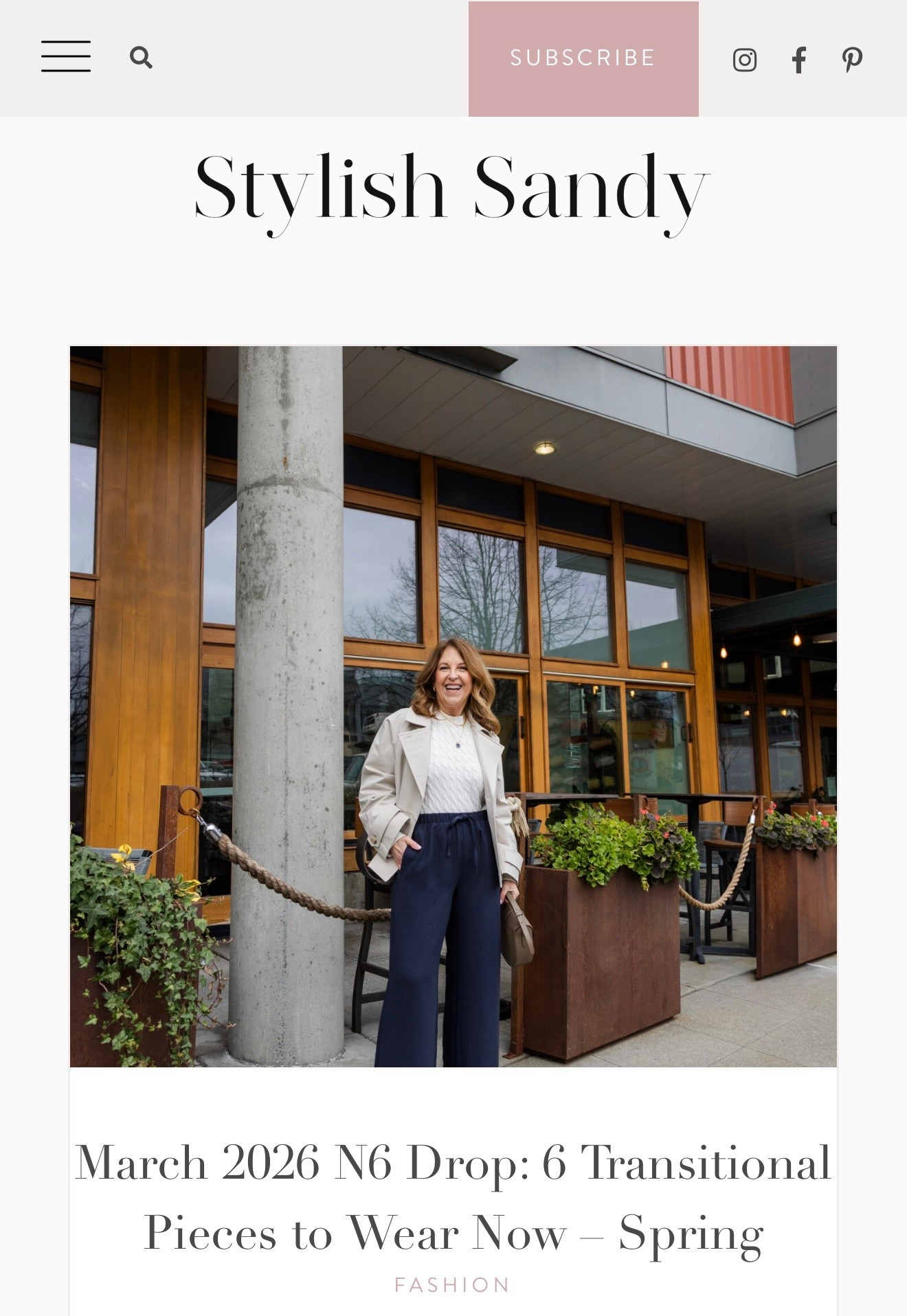 New blog - the N6 Drop and other favorites. 
Stylishsandy.com

Wearing Artizia Lodge pant sweater, trench. & heels
