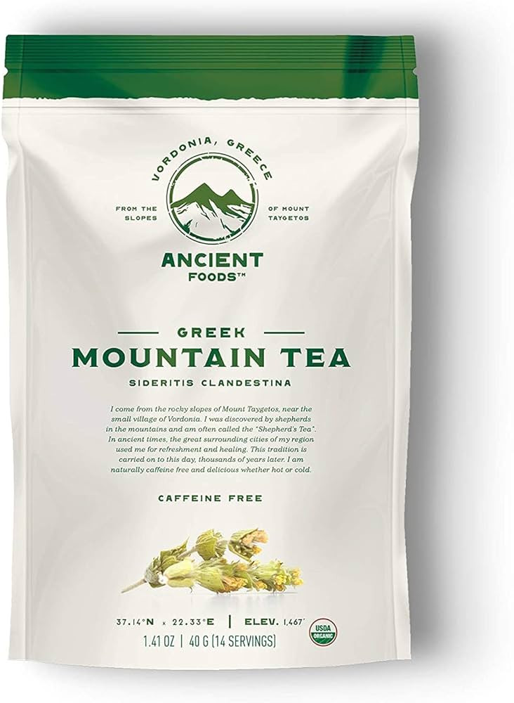 Ancient Foods Fresh Mountain Organic Tea – Greek Mountain Tea, Organic and Caffeine Free Tea Lo... | Amazon (US)