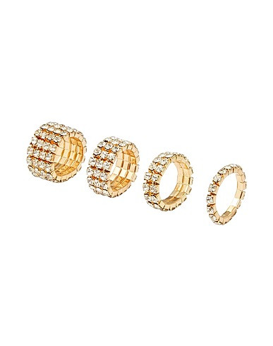 ADJUSTABLE METALLIC AND RHINESTONES RINGS SET | YOOX IT