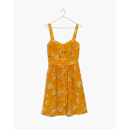 Silk Fleur Bow-Back Dress in Butterfly Garden | Madewell