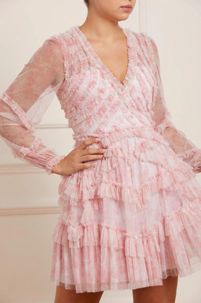 Fleur De Lis Ruffle Mini Dress | Needle & Thread US