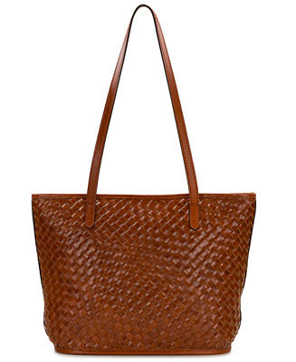 Emmie Medium Woven Leather Tote Handbag | Macy's
