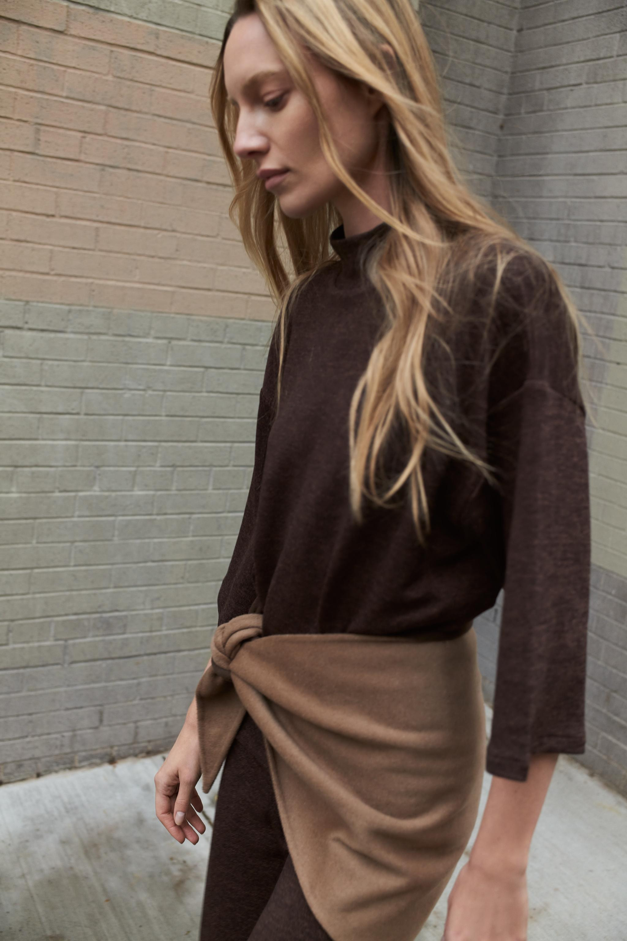 HIGH NECK PIQUÉ T-SHIRT | Zara UK