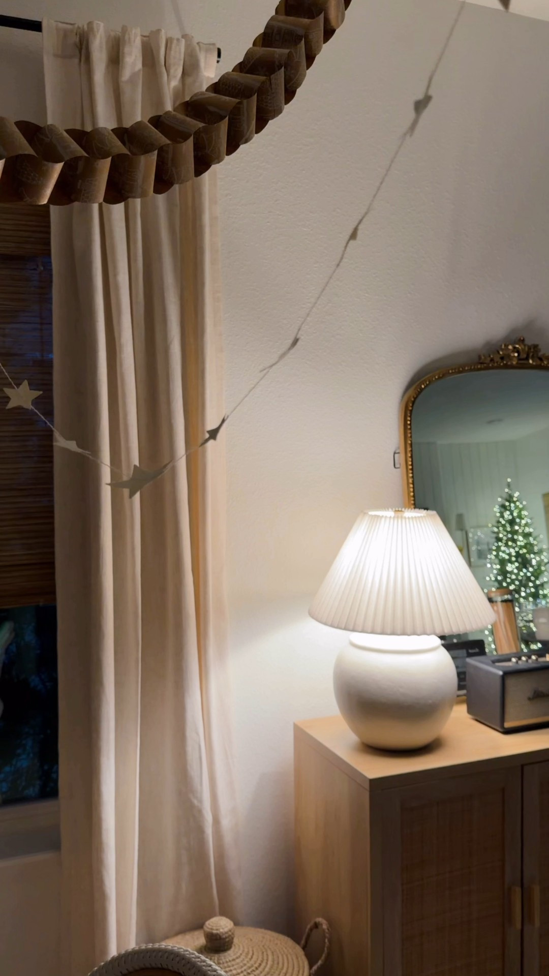 All the Christmas decor down besides the tree and the greenery 🌲🪩✨ This cabinet holds all my entertaining glassware, candle sticks, etc 

#LTKHome #LTKSaleAlert