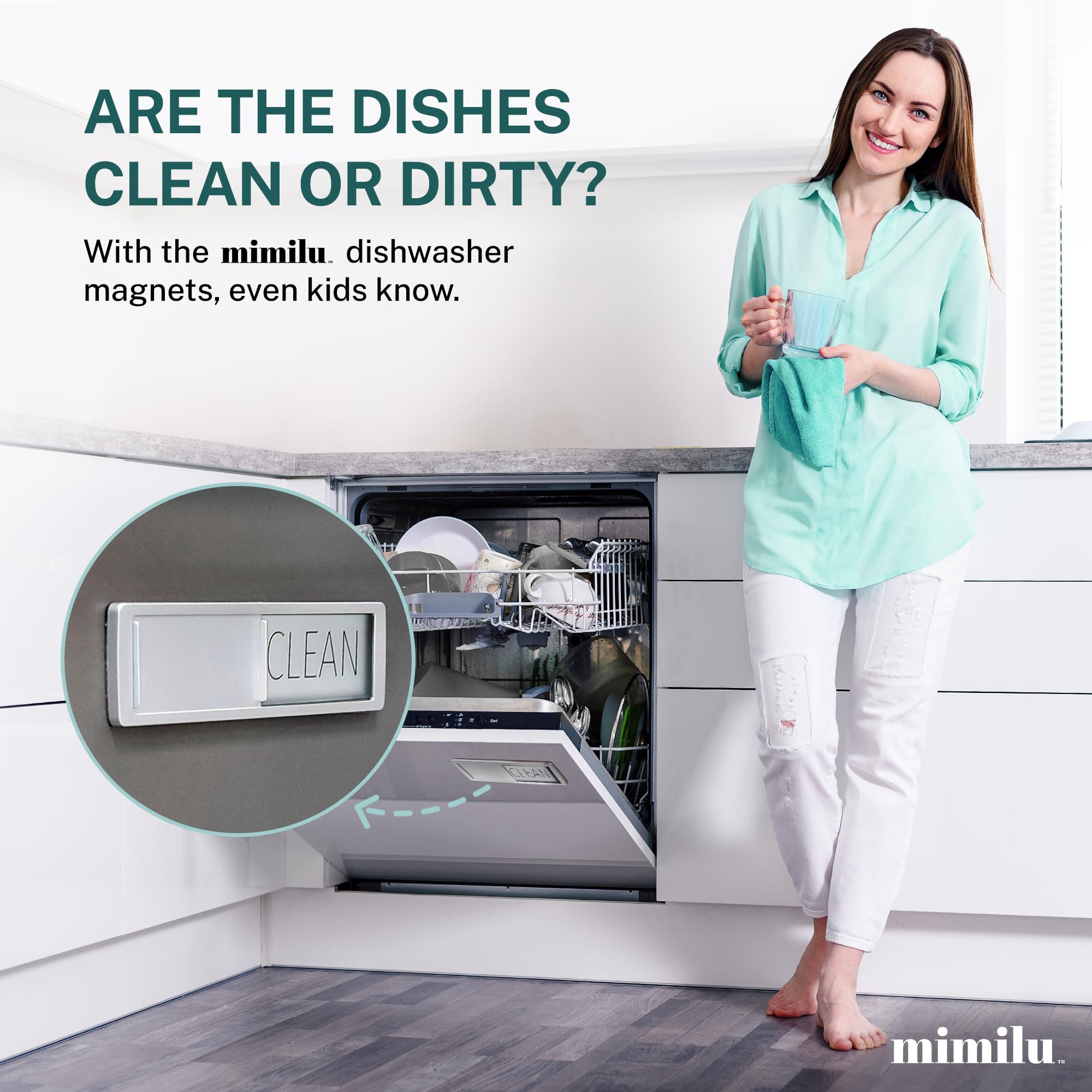 Dishwasher Magnet Clean Dirty Sign by Stackd - Easy to Read & Slide Non-Scratching Strong Magnet ... | Amazon (US)