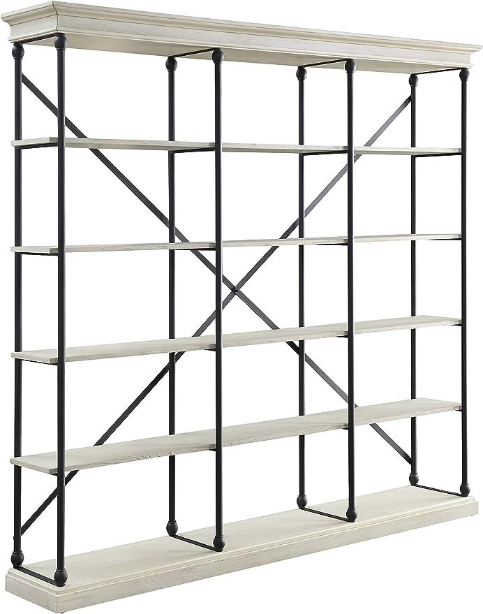 Acme Furniture Rukia Bookshelf, White and Black | Amazon (US)