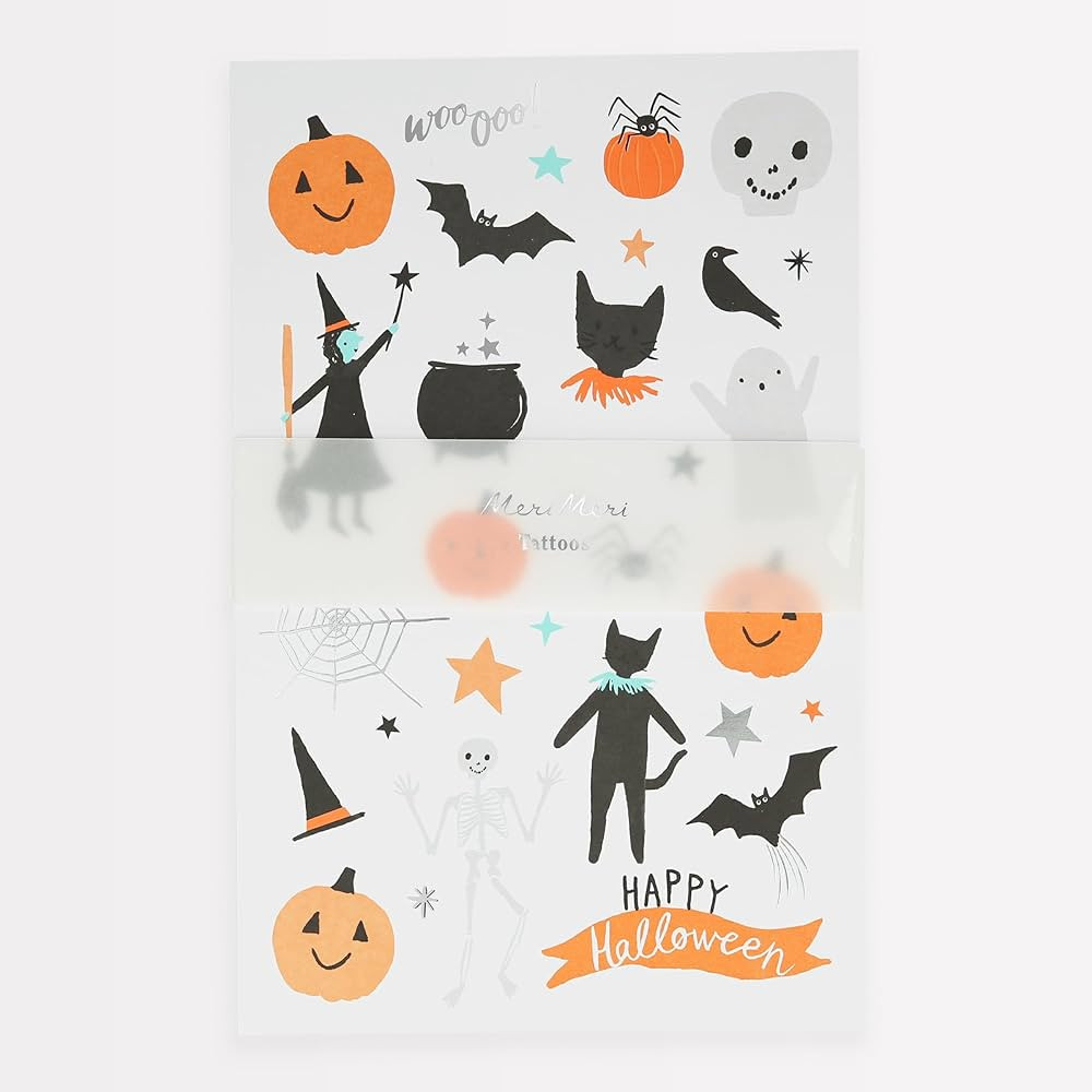 Meri Meri Happy Halloween Tattoo Sheet (Pack of 2) | Amazon (US)