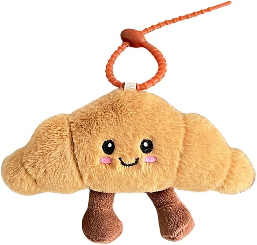 Cute Happy Smiling Bread Croissant Baguette Keychain Lucky Good Luck Positive Energy Key Chain Ri... | Amazon (US)