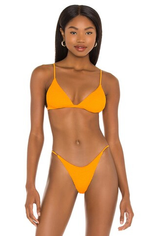 It's Now Cool The Bralette Bikini Top in Crinkle Tangerine from Revolve.com | Revolve Clothing (Global)