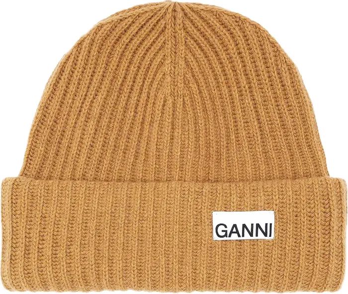 Ganni Rib Knit Wool Beanie | Nordstrom | Nordstrom