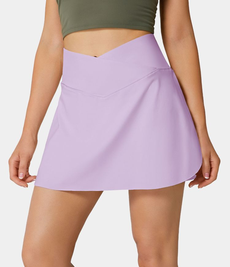 Everyday Cloudful™ Air Fabric Crossover 2-in-1 Side Pocket Cool Touch Tennis Skirt-Lucid | HALARA