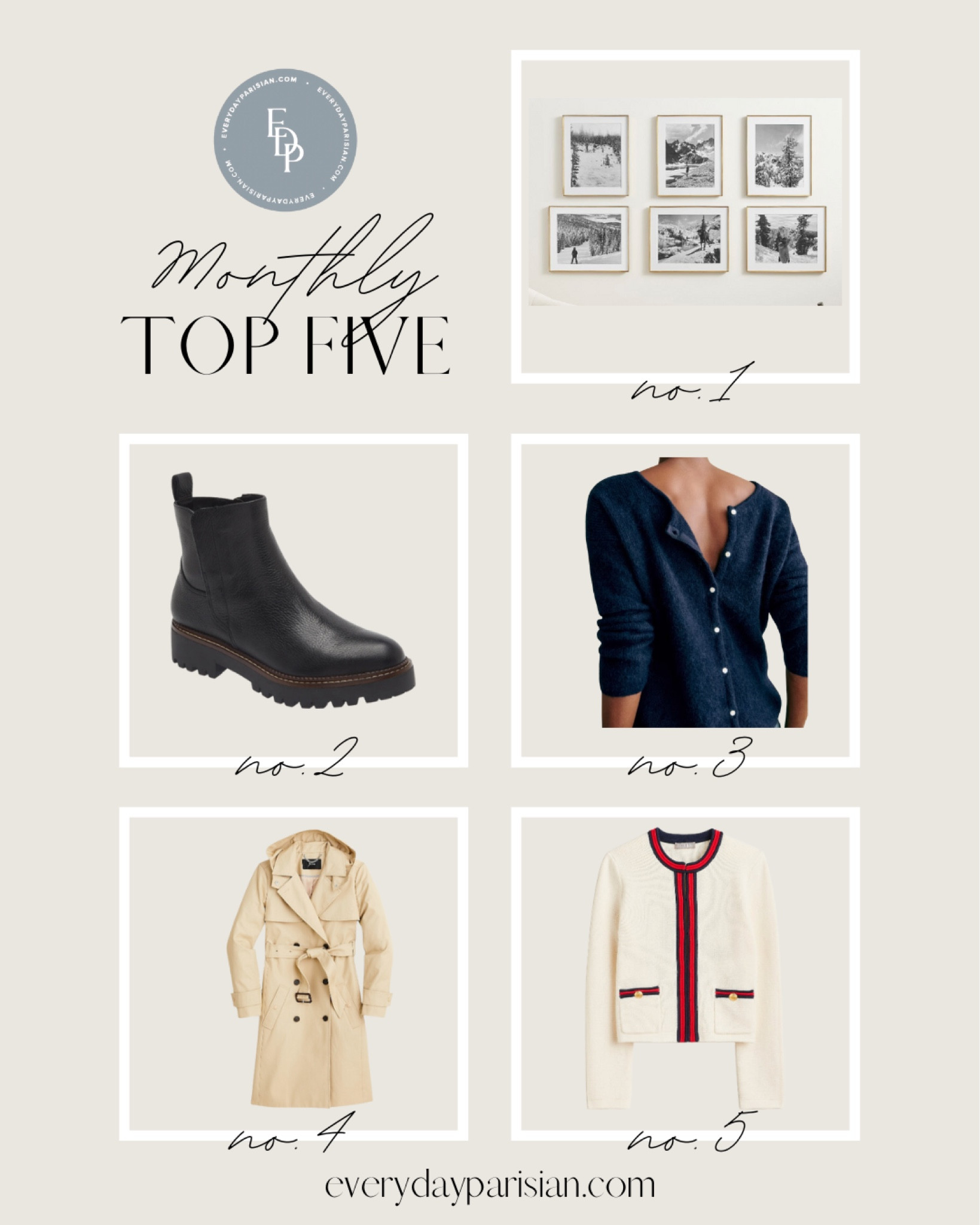 This month’s best sellers include a great Chelsea boot under $100. The Gaspard classic French girl sweater from Sézane. An adorable Emilie sweater and trench from J.Crew. 

#LTKover40 #LTKsalealert #LTKstyletip