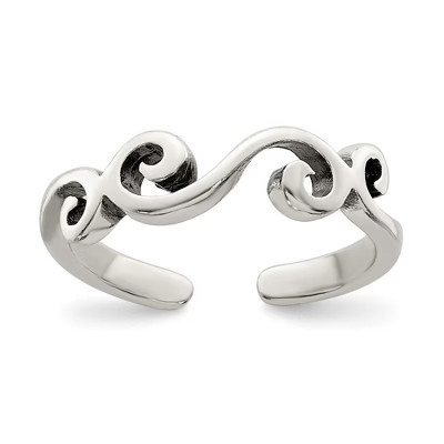 Black Bow Jewelry Swirl Toe Ring in Sterling Silver | Target