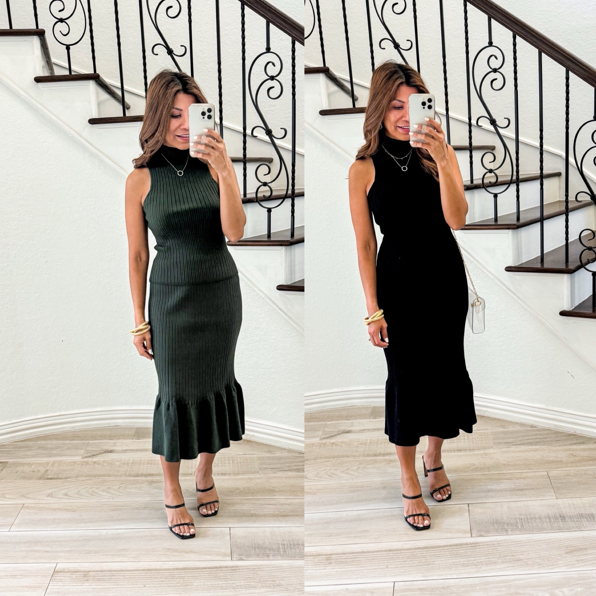 2-piece knit sweater dress  in XS. Very elegant and comfy. It’s stretchy, if in b/w sizes size down. Wearing my fav strapless bra and linked.
Sandals tts. 
Fall outfit, fall family photo, special occasion dress, black dress, Amazon finds, fashion over 50, midlife fashion, petite fashion, vacation outfits, affordable fashion. 


#LTKFindsUnder50 #LTKStyleTip #LTKSeasonal