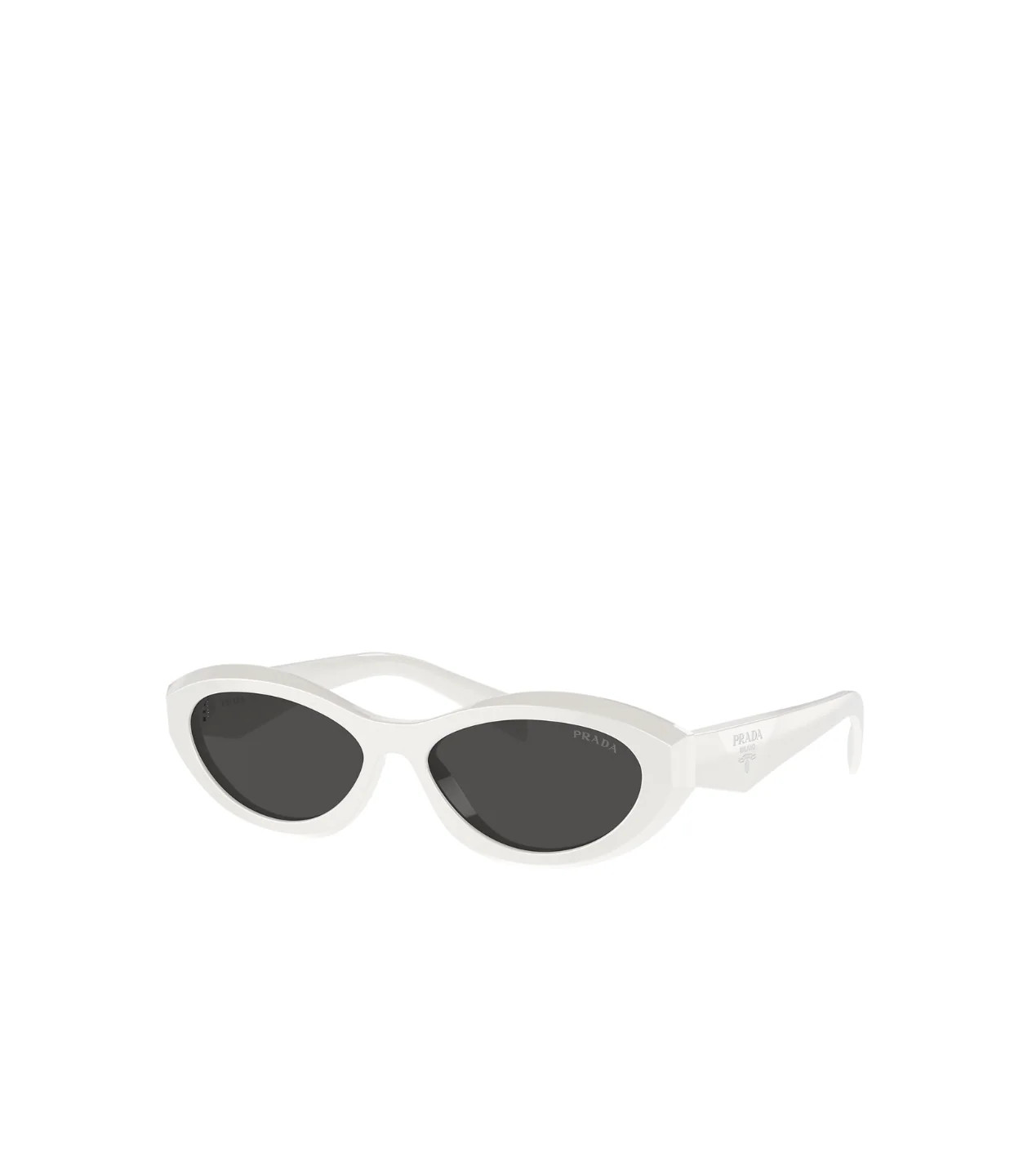 Prada Oval Sunglasses in Talc White | Mode Sportif