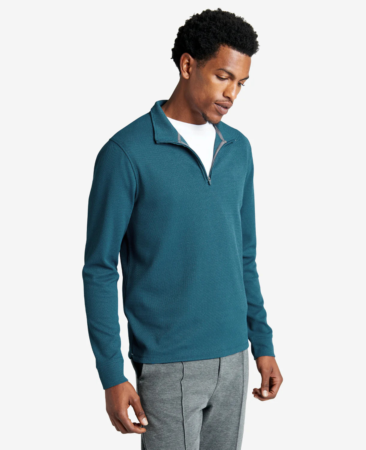 Kenneth Cole Sport Quarter-Zip Knit Pullover in Medium Blue, Size: 2XL | Kenneth Cole