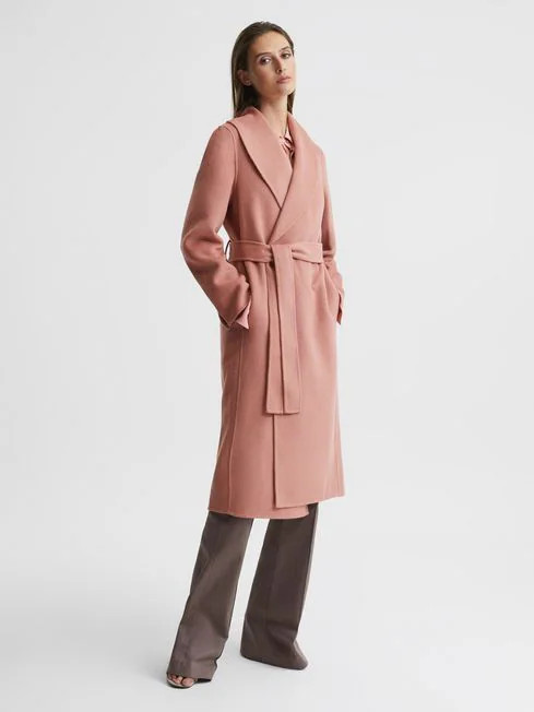 Shawl Collar Blindseam Long Coat | Reiss US
