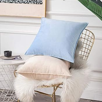 MIULEE Pack of 2 Decorative Velvet Throw Pillow Cover Soft Pillowcase Solid Square Cushion Case f... | Amazon (US)