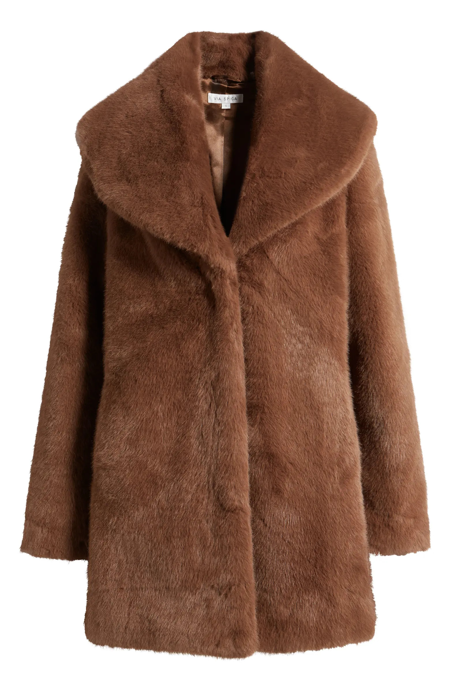 Via Spiga Shawl Collar Faux Fur Jacket | Nordstrom | Nordstrom