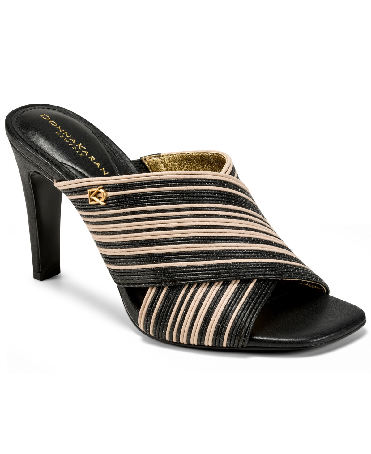 Donna Karan New York Breigh- X Band Sandals - Black/ Nude | Macy's