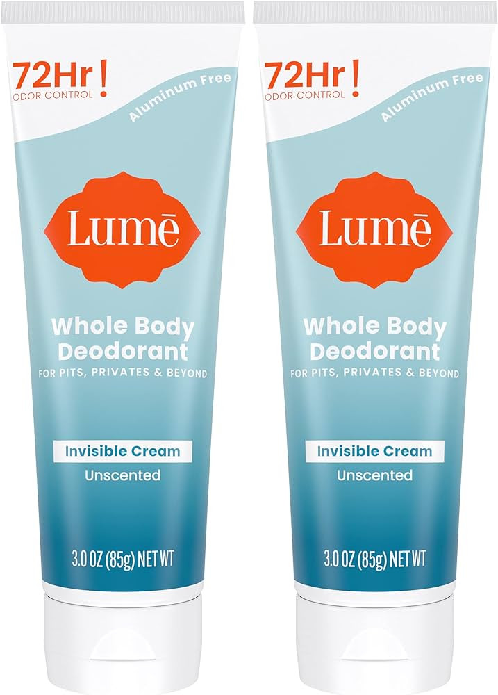 Lume Whole Body Deodorant - Invisible Cream Tube - 72 Hour Odor Control - Aluminum Free, Baking S... | Amazon (US)