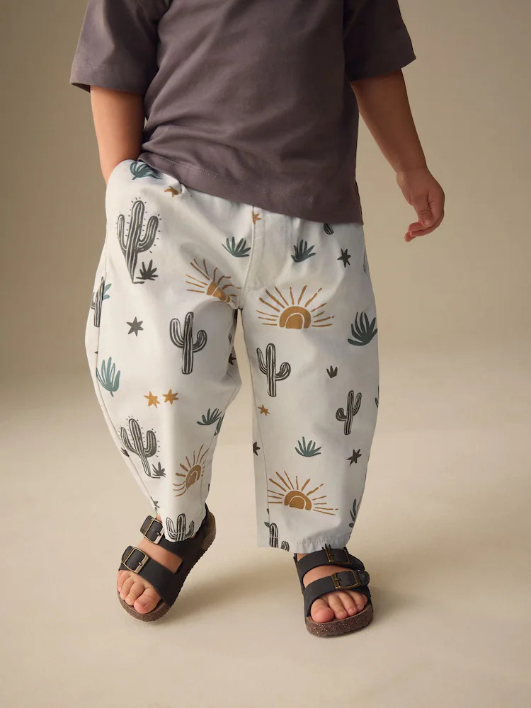 Neutral Cactus Print Barrel Pull On Trousers (3mths-7yrs) | Next US