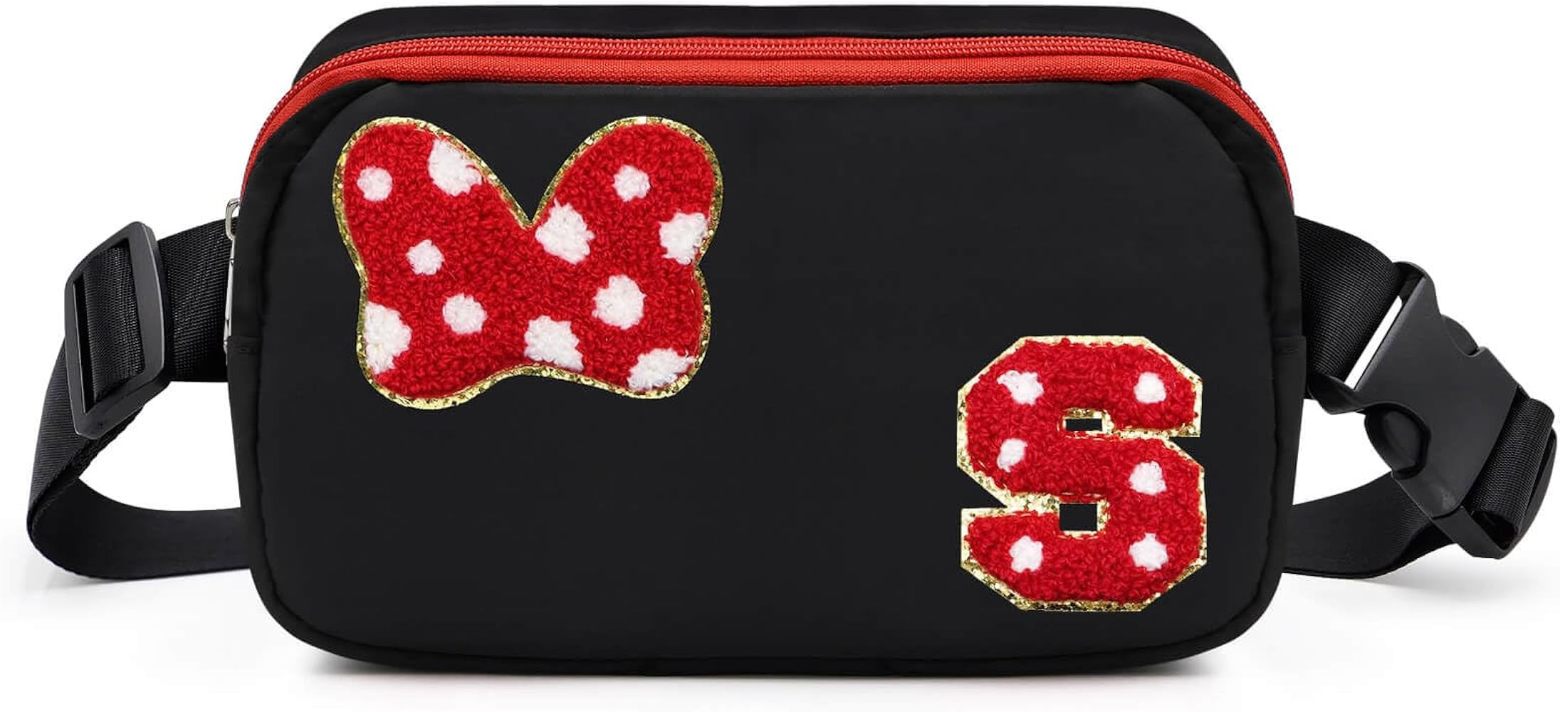 Chenille Initial Letter Bow Mouse Fanny Pack, Waterproof Park Crossbody Bag Christmas Birthday Gi... | Amazon (US)