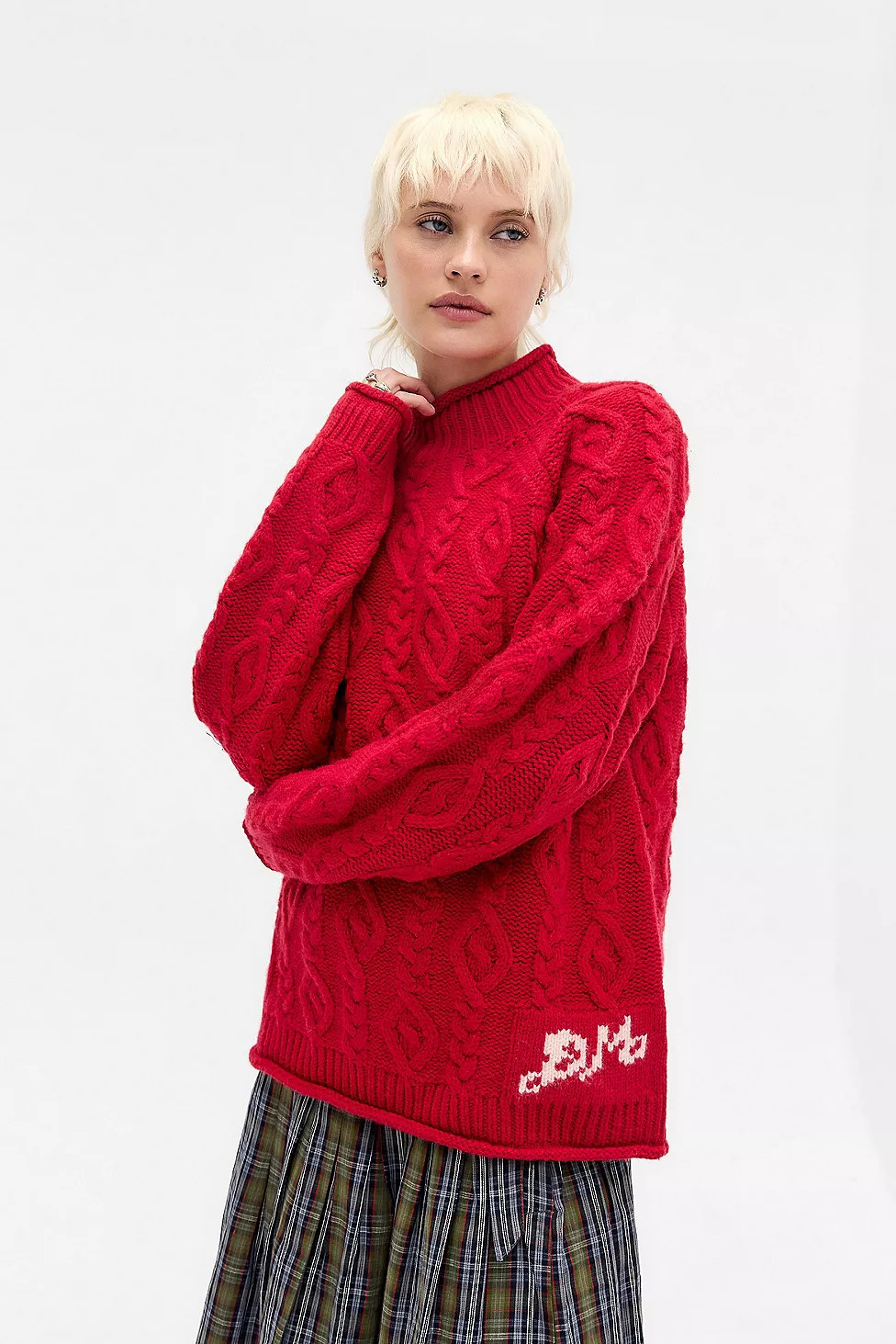 Damson Madder Ffion Cable Stitch Jumper | Urban Outfitters UK