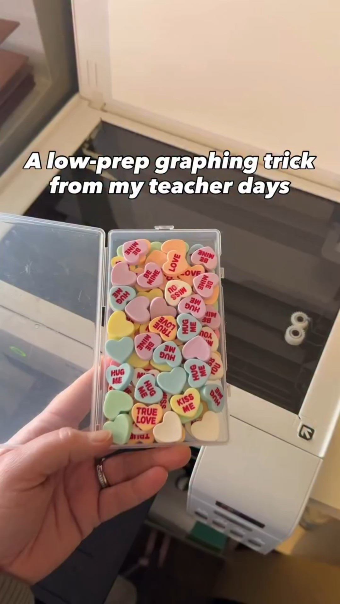 This counts as graphing for preschoolers 💗📊

One of my favorite low-prep math tricks from my teaching days: turn loose parts into the graph by copying them.

What they’re learning while they play:
• counting with 1:1 correspondence
• displaying data visually
• comparing more / less
• visual discrimination
• reading letters, words, and simple phrases

These fake conversation hearts are so fun for Valentine’s Day activities:
• easier to read than candy hearts
• limited, kid-friendly phrases = built-in literacy
• reusable year after year



⚠️ Not for kids who still put things in their mouth—they look very real.


#LTKKids #LTKValentine