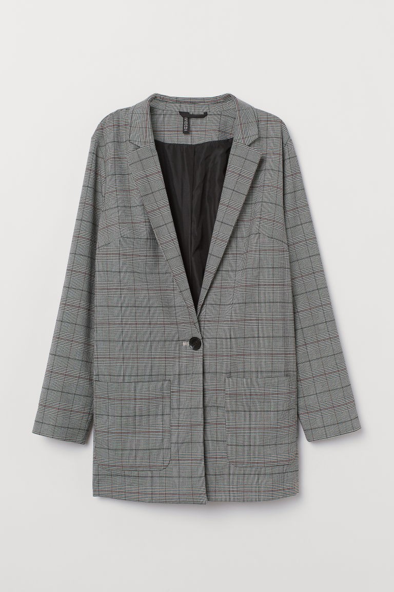 H & M - Checked Jacket - Black | H&M (US + CA)