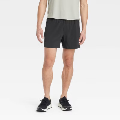 Men's Active Light Unlined Run Shorts 5" - All In Motion™  Black XL: Recycled Polyester, Spandex, Moisture Wicking | Target