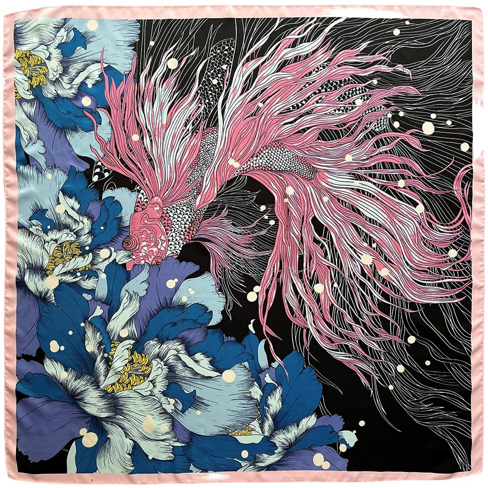 Julunar Silk Like Head Scarf for Women - Satin Large Hair Scarves - 35" Square Silk Hair Wrap for... | Amazon (US)