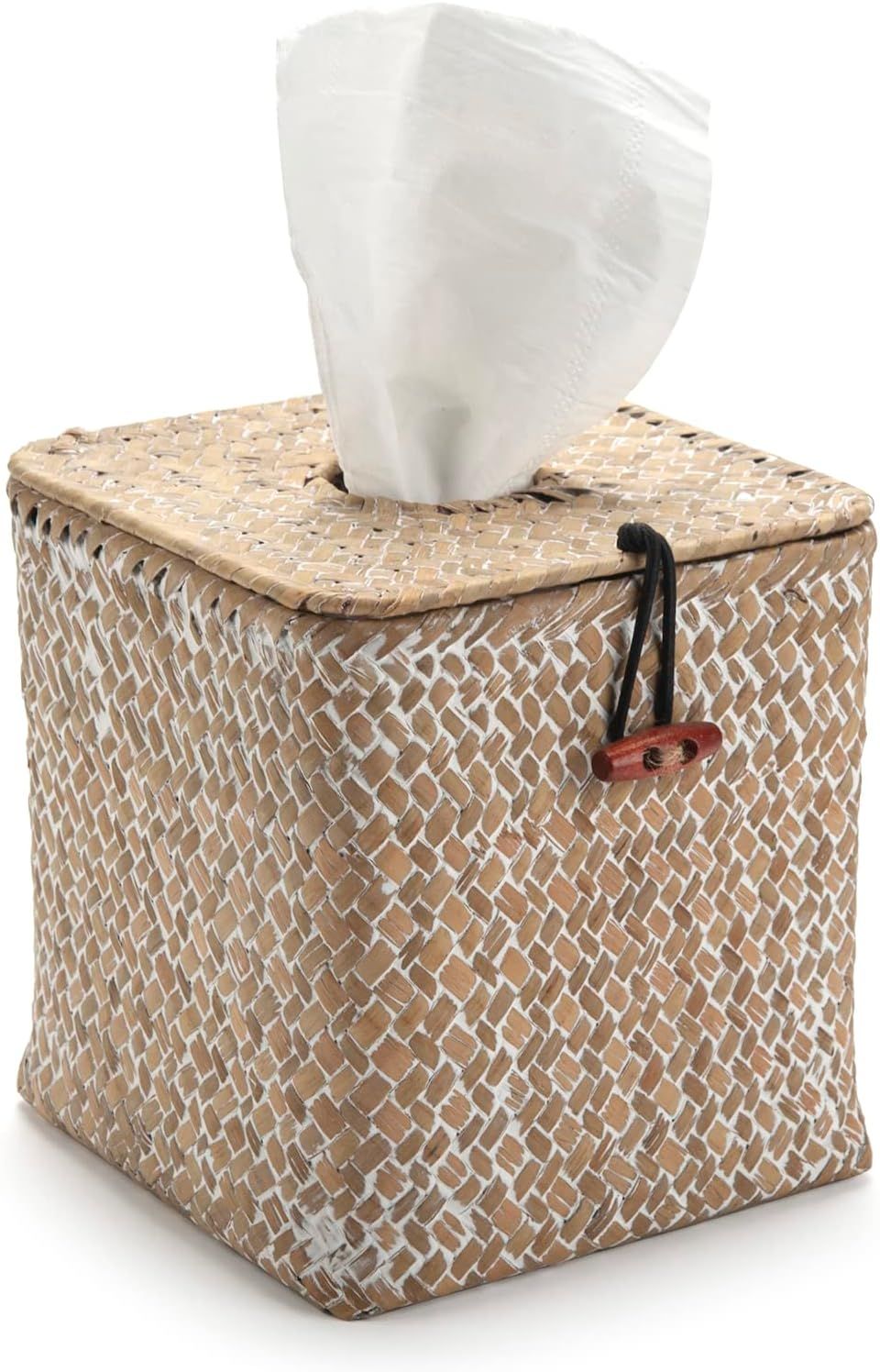 Seagrass Square Tissue Box Cover Woven Napkin Holder Decorative for Bathroom Farmhouse (Whitewash... | Amazon (US)