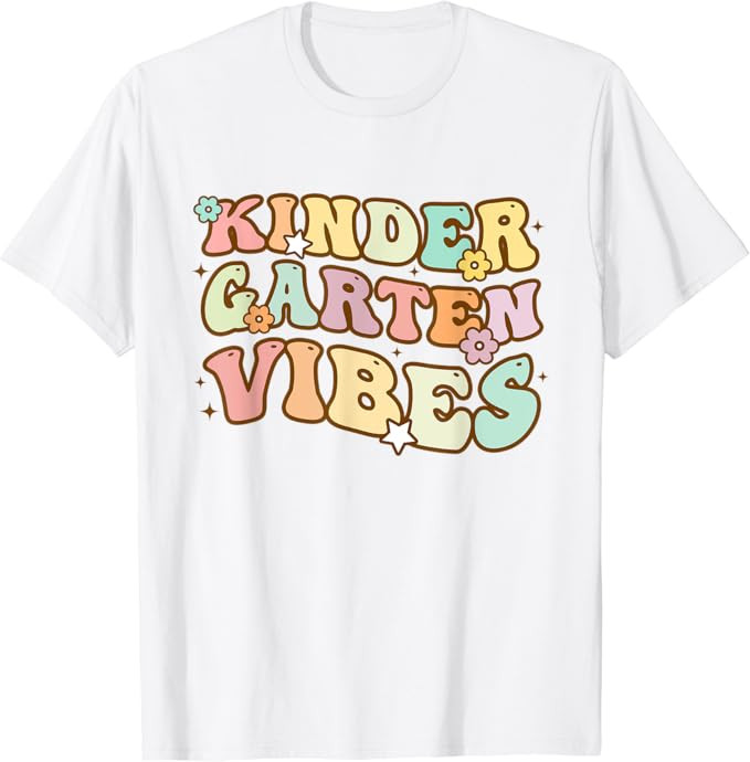 Back To School Kindergarten Vibes Retro Teacher Women Kids T-Shirt | Amazon (US)