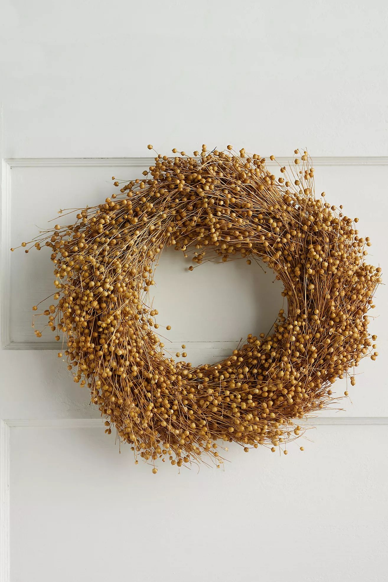 Dried Flax Wreath | Anthropologie (US)