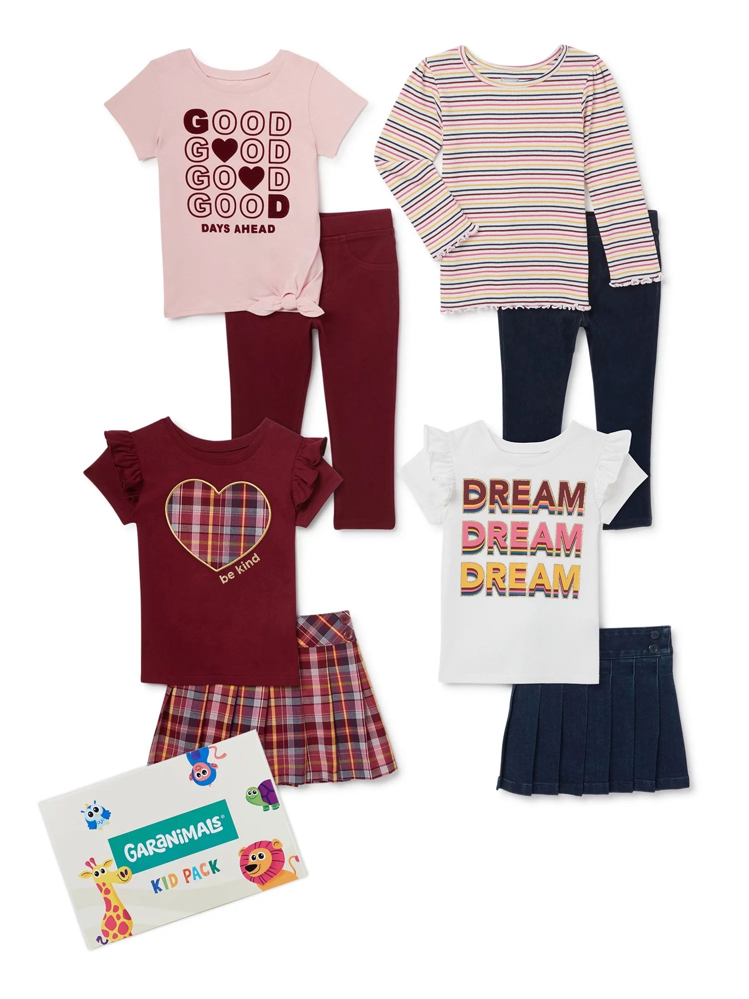 Garanimals Toddler Girls’ Mix & Match Outfits Kid-Pack, 8-Piece, Sizes 12M-5T | Walmart (US)