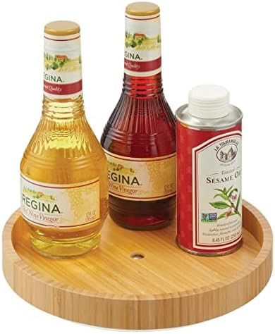 mDesign Rotatable Spice Rack – Bamboo Spice Stand for Pepper, Baking Ingredients and Preserves ... | Amazon (UK)