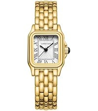 CHEETAH Gold Watches for Women with Small Vintage Bracelet, Rectangular Case Roman Dial | Amazon (US)