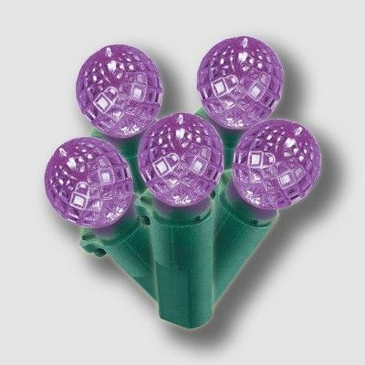 Philips 60ct Christmas LED Faceted Sphere String Lights Purple | Target