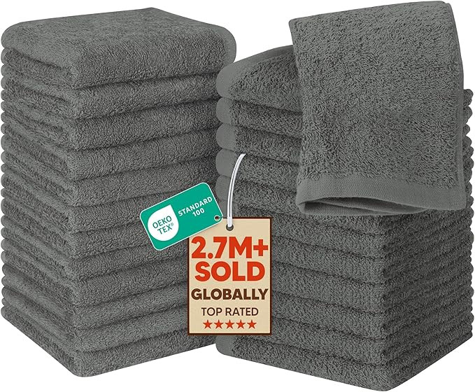 Utopia Towels 24 Pack Cotton Washcloths Set, 100% Ring Spun Cotton, Premium Quality Flannel Face ... | Amazon (US)
